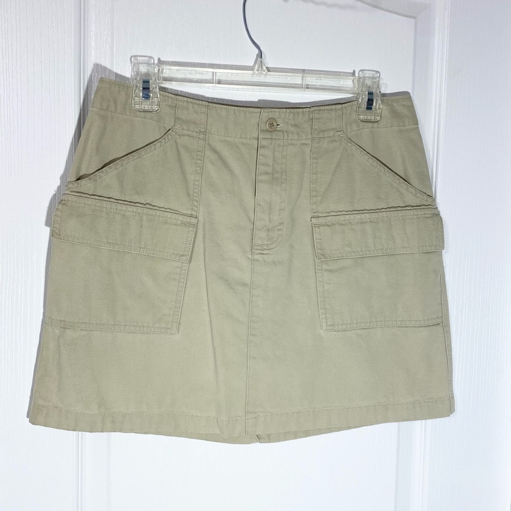 90s VTG GAP Cargo Canvas Mini Skirt Khaki Size 10